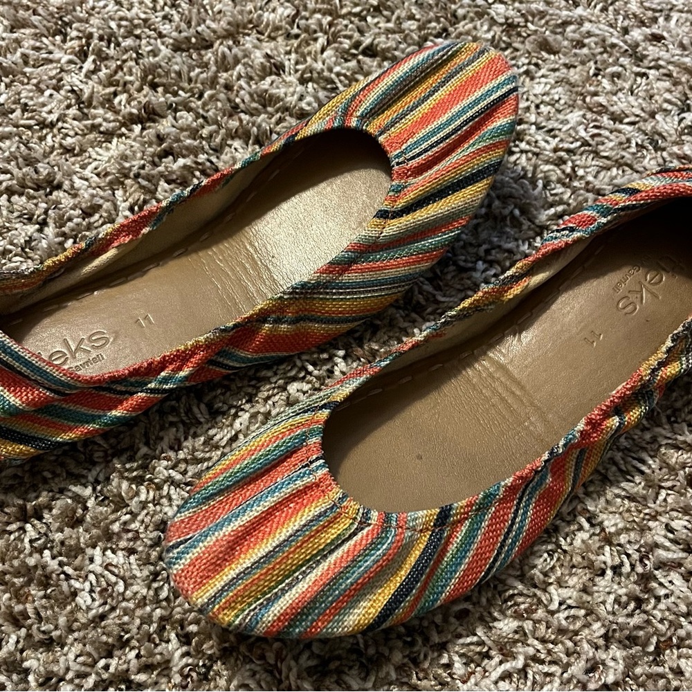Colorful Striped Tieks Flats Size 11